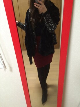 「EMODA（エモダ）のアイテム（ストール/ショール）」を使った、☺︎rii☺︎さん（レディース・162cm）の冬コーディネート