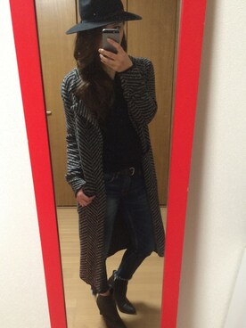 「Ungrid（アングリッド）のインディゴフレイドヘムストスリ（デニムパンツ）」を使った、☺︎rii☺︎さん（レディース・162cm）の春コーディネート