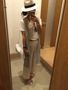 「EMODA（エモダ）のアイテム（トートバッグ）」を使った、☺︎rii☺︎さん（レディース・162cm）の夏コーディネート