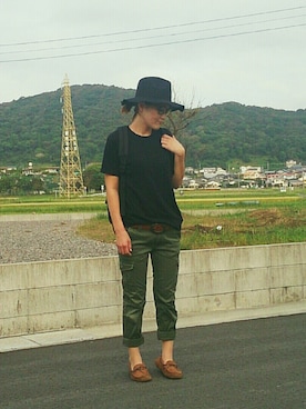「パックT」｜「アイテム（帽子）」を使った、ayu.•*¨*•.¸¸♬さん（レディース・159cm）の秋コーディネート
