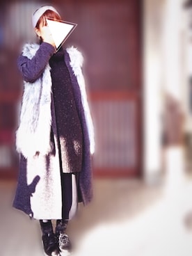 「stradivarius（ストラディバリウス）のアイテム（その他アウター）」を使った、mii☻♡さん（レディース・155cm）の冬コーディネート