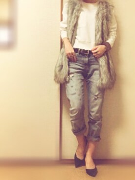 「stradivarius（ストラディバリウス）のアイテム（その他アウター）」を使った、mii☻♡さん（レディース・155cm）の冬コーディネート