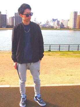 「HUF（ハフ）のアイテム（スウェット）」を使った、Keito Kibushiさん（メンズ・176cm）の秋コーディネート