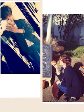 「green label relaxing（グリーンレーベルリラクシング）のアイテム（ジャケット/アウター、ブルー系）」を使った、Nguyen Phatさん（メンズ）の秋コーディネート