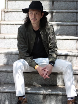 「ラトルトラップ」｜「アイテム（MA-1）」を使った、shunsuke.Hさん（メンズ・182cm）の秋コーディネート