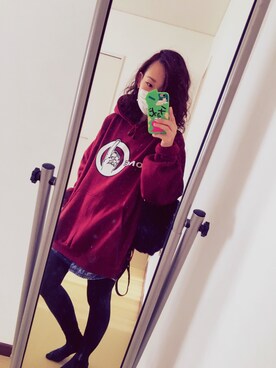 「unrelaxing（アンリラクシング）のアイテム（キャップ）」を使った、なちゃびさん（レディース・155cm）の秋コーディネート