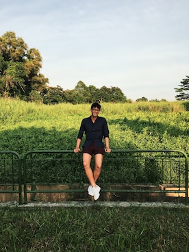 「Factorie（ファクトリエ）のアイテム（パンツ）」を使った、Joel Chanさん（メンズ・179cm）の春コーディネート