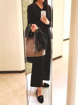 「UNTITLED（アンタイトル）のアイテム（ノーカラージャケット）」を使った、佐々木さん（レディース・167cm）の秋コーディネート