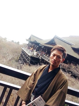 「アイテム（浴衣、ブラウン系）」を使った、T.JUAN.YASUSHIさん（メンズ・181cm）の夏コーディネート