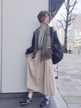 「STYLENANDA」｜「アイテム（ブルゾン）」を使った、ARISAさん（レディース・157cm）の春コーディネート