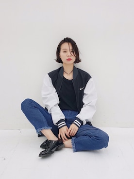 「NIKE（ナイキ）のアイテム（ブルゾン）」を使った、ARISAさん（レディース・157cm）の春コーディネート