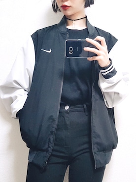 「NIKE（ナイキ）のアイテム（ブルゾン）」を使った、ARISAさん（レディース・157cm）の春コーディネート
