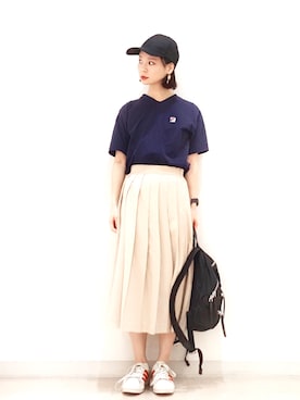 「MARC JACOBS（マークジェイコブス）のアイテム（バックパック/リュック）」を使った、ARISAさん（レディース・157cm）の春コーディネート