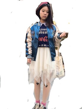 「Newbalance（スニーカー、ブラック系）」を使った、rokonanaさん（レディース・159cm）の冬コーディネート