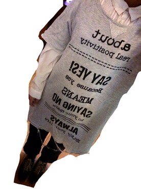 「ZARA（ザラ）のアイテム（チュニック、グレー系）」を使った、rokonanaさん（レディース・159cm）の冬コーディネート