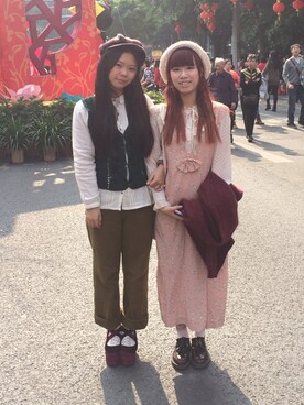 「jinger yellow（その他パンツ、イエロー系）」を使った、rokonanaさん（レディース・159cm）の夏コーディネート