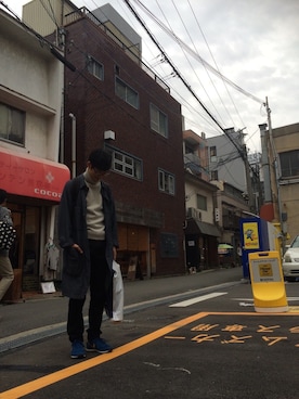 「ショッピング」｜「アイテム（チノパンツ）」を使った、ゆきさん（メンズ・171cm）の秋コーディネート