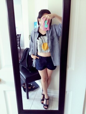 「school」｜「アイテム（アクセサリー）」を使った、Lydia 🌼 靖琳さん（レディース・153cm）の秋コーディネート