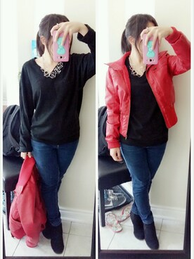 「school」｜「アイテム（アクセサリー）」を使った、Lydia 🌼 靖琳さん（レディース・153cm）の秋コーディネート