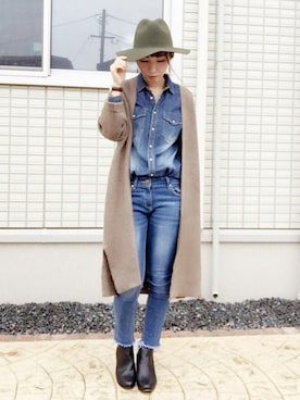 「JELLY BEANS」｜「アイテム（帽子）」を使った、MIKUさん（レディース・158cm）の秋コーディネート