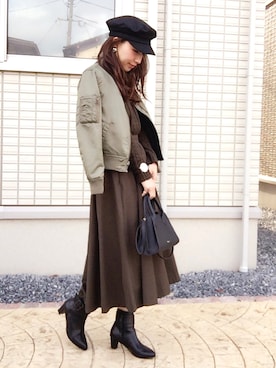 「JELLY BEANS」｜「アイテム（帽子）」を使った、MIKUさん（レディース・158cm）の冬コーディネート