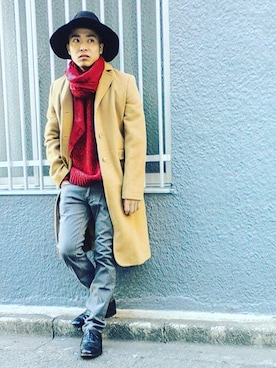 「 ストール」｜_&Co.さん（メンズ・176cm）の冬コーディネート