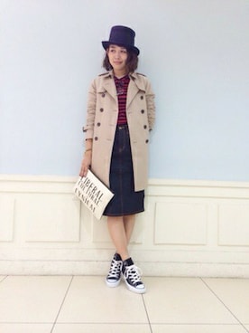 「Rouge vif（ルージュヴィフ）のアイテム（トレンチコート）」を使った、erinaさん（レディース・164cm）の秋コーディネート