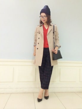 「Rouge vif（ルージュヴィフ）のアイテム（トレンチコート）」を使った、erinaさん（レディース・164cm）の秋コーディネート