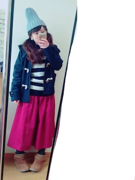 「アイテム（ダッフルコート）」を使った、まみどりさん（レディース・151cm・30代）の冬コーディネート