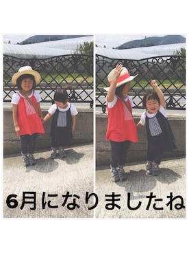 「アイテム（キャミソール、レッド系）」を使った、ha7さん（キッズ・100cm）の夏コーディネート