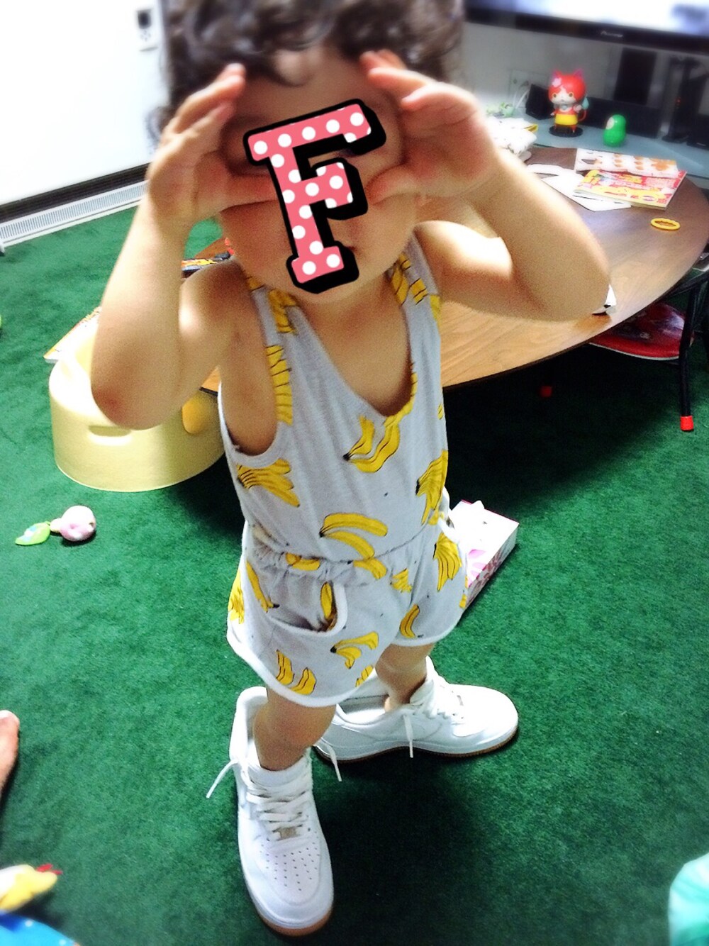 「男の子、キッズコーデ、NIKE」｜「韓国のアイテム（タンクトップ、その他）」を使った、fuu__tooさん（キッズ・100cm）の秋コーディネートの1枚目の写真