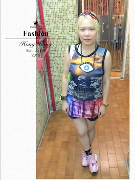 「fashionable」｜Michelle Huiさん（レディース・160cm）の夏コーディネート
