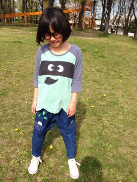 「CONVERSE（コンバース）のCHILD ALL STAR SLIP OX/チャイルド オールスター スリップ OX（スニーカー、ホワイト系）」を使った、めぐみさん（レディース・151cm）の春コーディネート