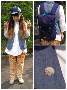 「FRAPBOIS（フラボア）のクラップシャツ③（シャツ/ブラウス、ホワイト系）」を使った、めぐみさん（レディース・151cm）の春コーディネート