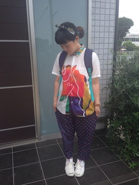 「FRAPBOIS（フラボア）のFRAPBOIS×Down's Town（シャツ/ブラウス、その他）」を使った、めぐみさん（レディース・151cm）の夏コーディネート