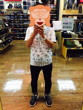 「Keith Haring（キース・ヘリング）のアイテム（トップス）」を使った、yoshirin@さん（メンズ・162cm）の夏コーディネート