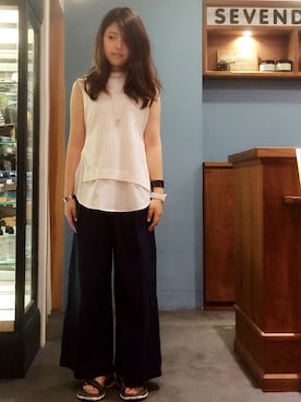 「SEVENDAYS=SUNDAY（セブンデイズサンデイ）のアイテム（アクセサリー）」を使った、mayukoさん（レディース・157cm）の夏コーディネート