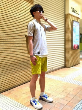 「HERE'S（HERE'S）のアイテム（パンツ）」を使った、たかさん（メンズ・173cm）の夏コーディネート