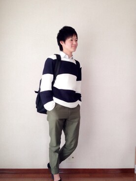 「HERE'S（HERE'S）のアイテム（パンツ）」を使った、shoheiさん（メンズ・170cm）の春コーディネート
