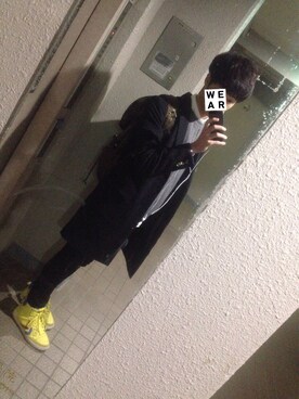 「白シャツ×ニット」｜「アイテム（チェスターコート）」を使った、せんたーわけおさん（メンズ・176cm）の秋コーディネート