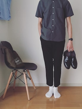 「メゾン キツネ(MAISON KITSUNE)」｜「アイテム（ソックス/靴下）」を使った、せんたーわけおさん（メンズ・176cm）の秋コーディネート