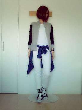 「JOURNAL STANDARD relume（ジャーナルスタンダード　レリューム）のアイテム（スタジャン）」を使った、haconaさん（レディース・169cm）の春コーディネート