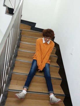 知久友里恵さん（レディース・165cm）の秋コーディネート