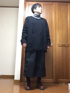 「TAKAHIROMIYASHITATheSoloIst.（タカヒロミヤシタザソロイスト）のアイテム（ニット/セーター）」を使った、りょーたさん（メンズ・162cm）の冬コーディネート