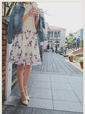 「オーガンジー」｜「アイテム（デニムジャケット）」を使った、LeCielさん（レディース・162cm）の春コーディネート