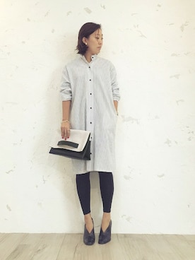 「STYLE DELI（スタイルデリ）のアイテム（シャツワンピース）」を使った、STYELEDELIさん（レディース・165cm）の春コーディネート