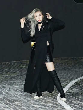 「RICK OWENS」｜「アイテム（ドレス）」を使った、Jujuさん（レディース・170cm）の秋コーディネート