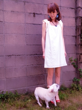 「バタフライ」｜「アイテム（ワンピース/ドレス）」を使った、Mayumi Yoshidaさん（レディース・165cm）の夏コーディネート