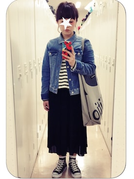 「CONVERSE（コンバース）のCONVERSE ALL STAR　ハイカットスニーカー（スニーカー）」を使った、☻YUUUKO☻さん（レディース・152cm）の春コーディネート