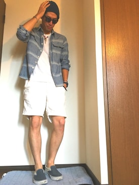 「challenger」｜「アイテム（アクセサリー）」を使った、たけまるさん（メンズ・184cm）の夏コーディネート